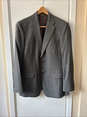 Paul Stuart Phineas Cole Men's Gray Houndstooth Sport Coat Jacket Blazer 42L